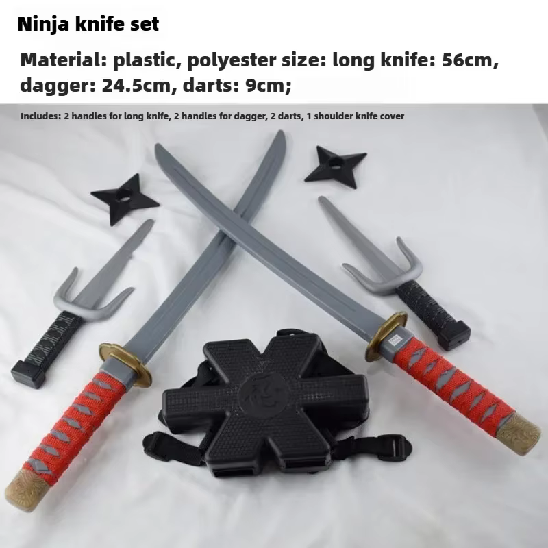 Ensemble Ninja pour Halloween, accessoires de samouraï pour enfants, accessoires de cosplay, bretelles, ensemble de couteaux, modèle de fléchettes, cadeaux, collection, jouets