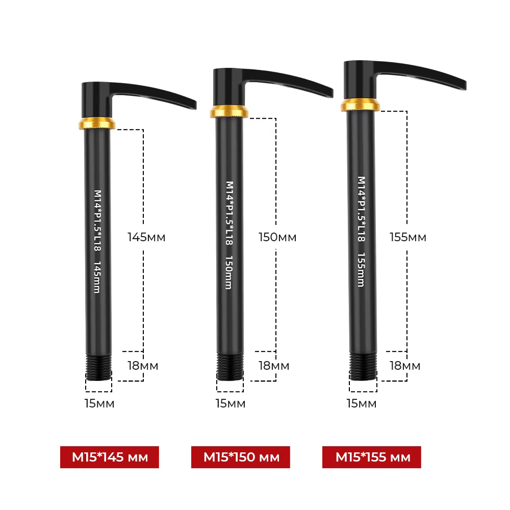BOLANY vélo tige d'essieu à dégagement rapide vélo M15 145/150/155mm fourche avant cadre de vélo Angle réglable à travers l'essieu tige accessoires