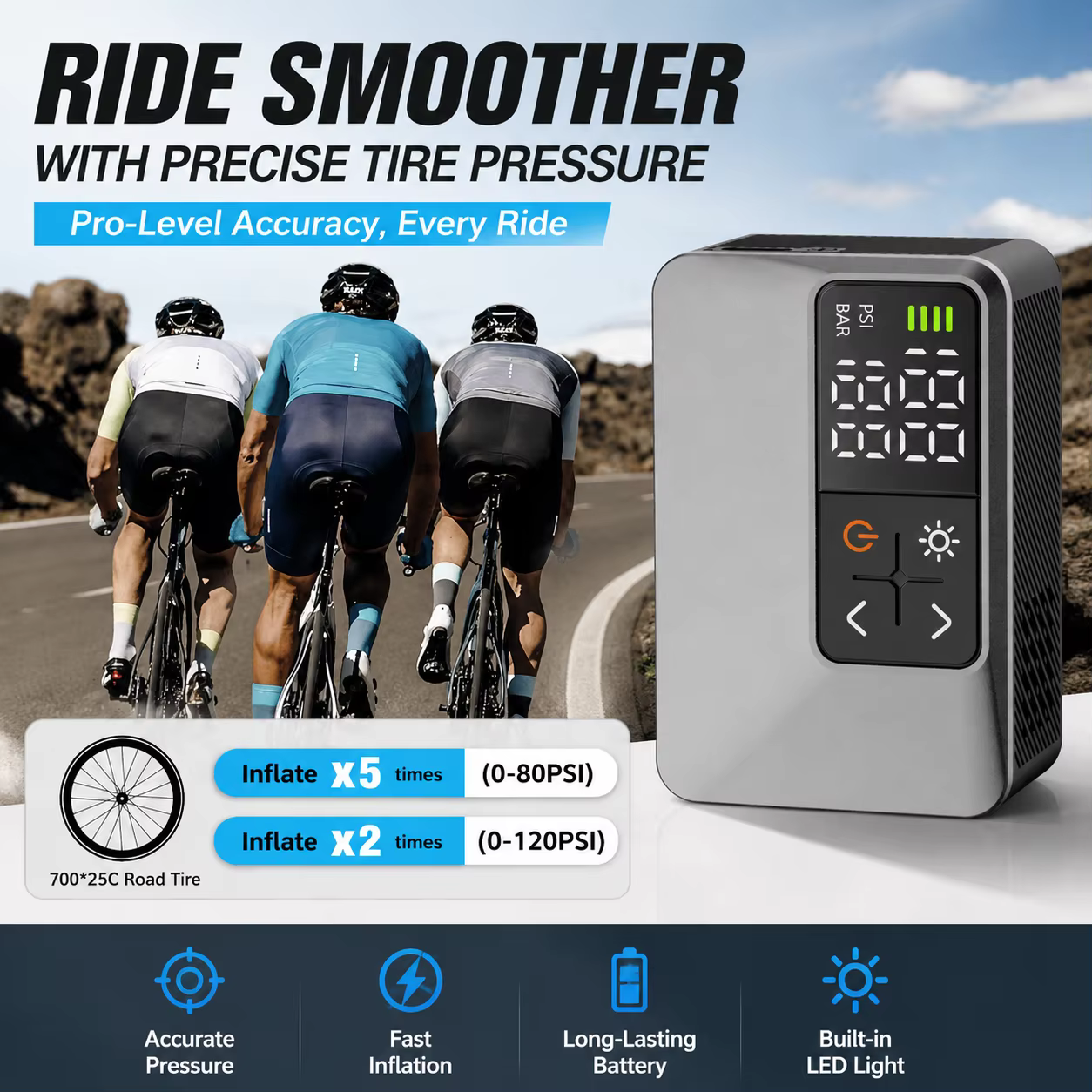 Pompe à pneus électrique pour vélo