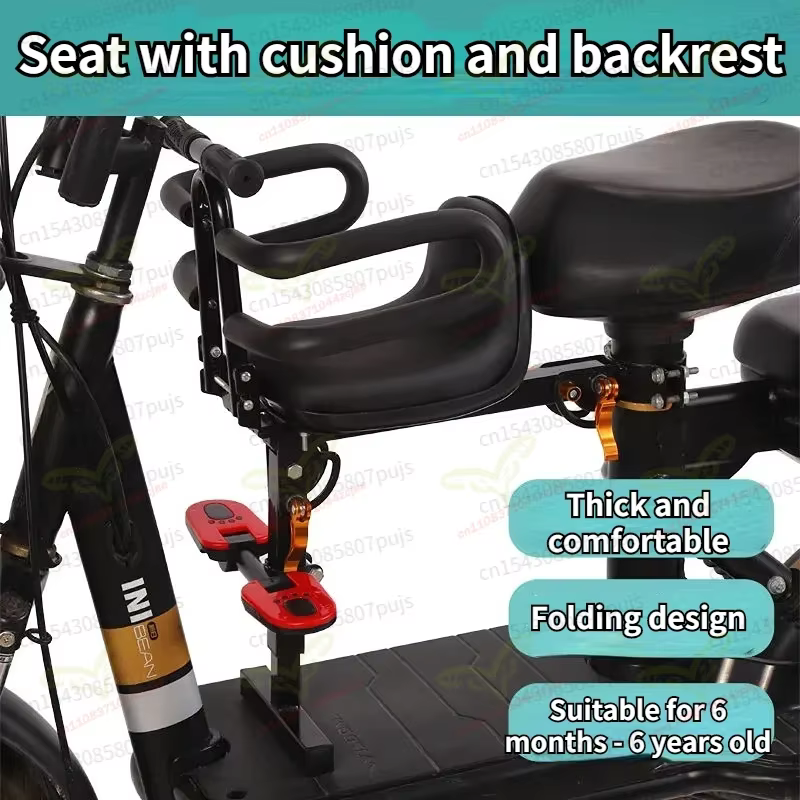 Siège de sécurité enfant pliable avant pour vélo électrique et trottinette