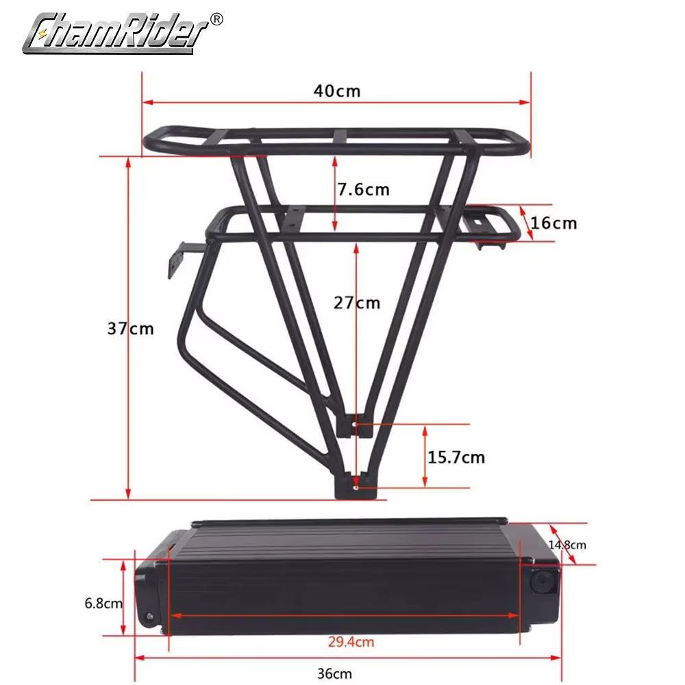ChamRider-Boîtier de batterie arrière T1 pour vélo électrique