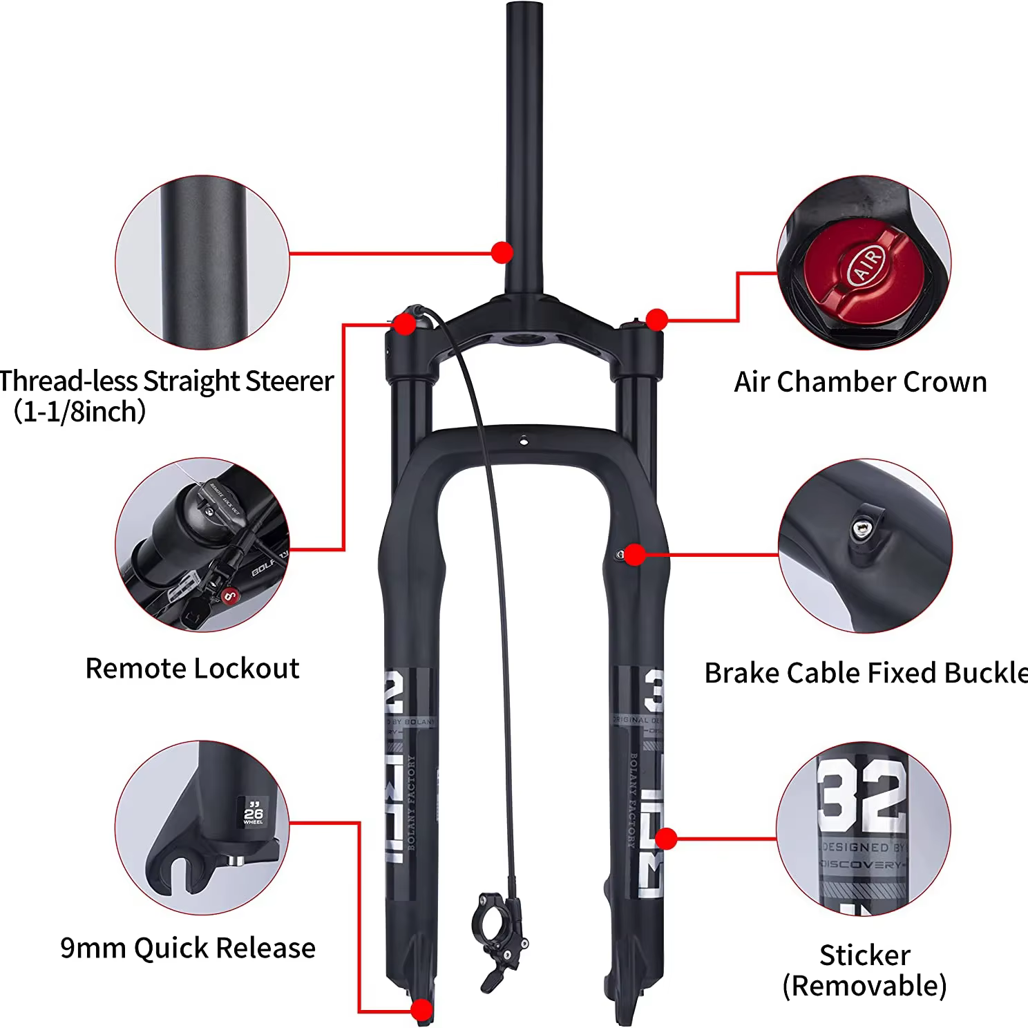 BOLANY fourche de vélo de neige 20/26