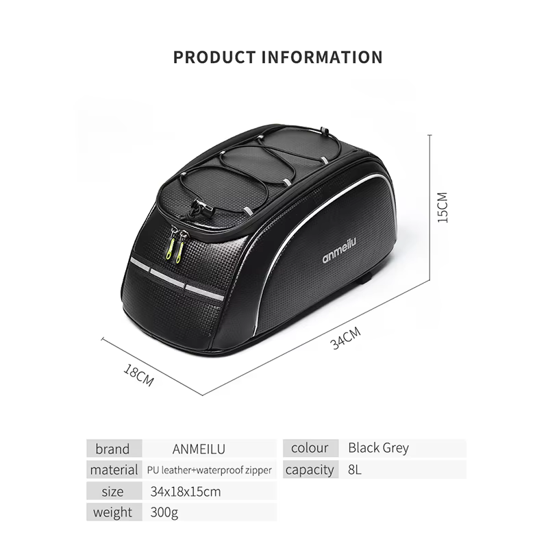 Anmeilu sacs de vélo grande capacité sac de transport