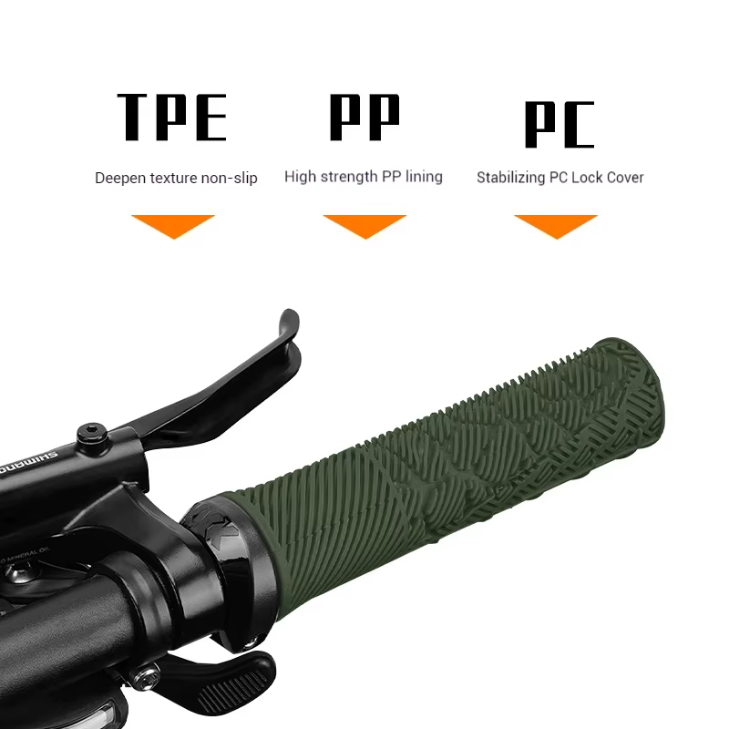 ENLEE poignées de guidon de vélo TPE PP poignée de vélo poignées antidérapantes vtt avec anneau de verrouillage Absorption des chocs manchettes de guidon de vélo