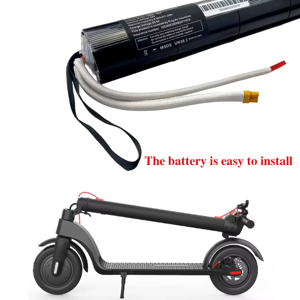 Trottinette électrique 36V avec batterie intégrée tubulaire en fibre de carbone