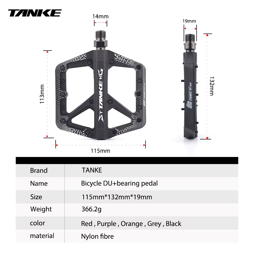 Pédale de vélo en nylon TANKE MTB