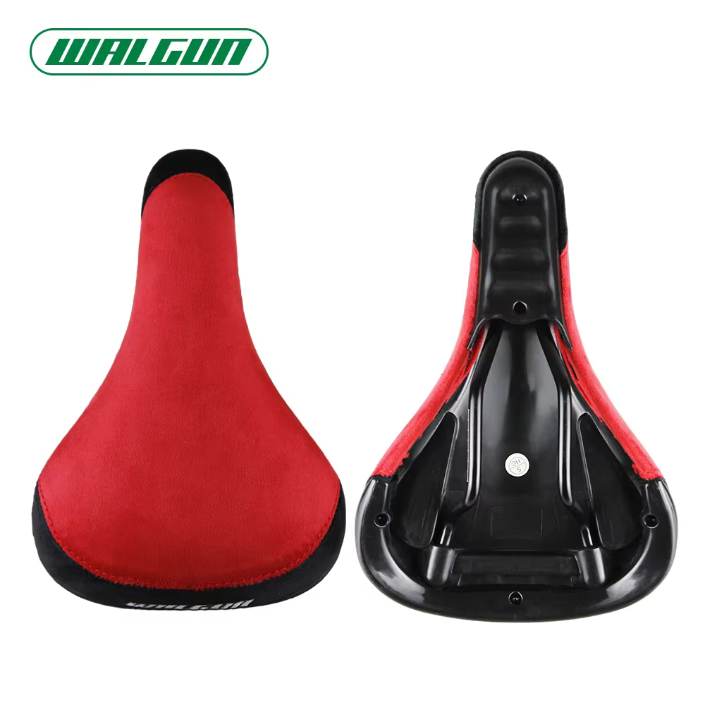 Selle de vélo WALGUN Wheelie noire et rouge en flanelle