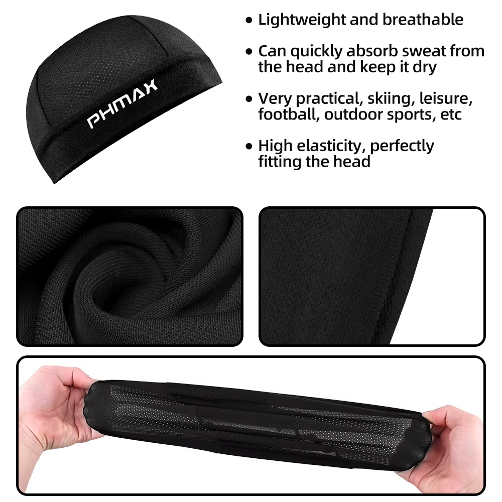 PHMAX haute qualité foncé chapeaux Bandana cyclisme sport casquette froide course absorbant respirant chapeau