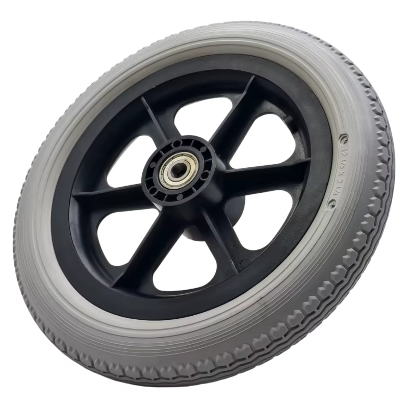 Pneus solides gris non gonflables de 12 1/2 x 2 1/4, adaptés au remplacement des pneus de trottinettes électriques, résistants à l'usure et antidérapants.
