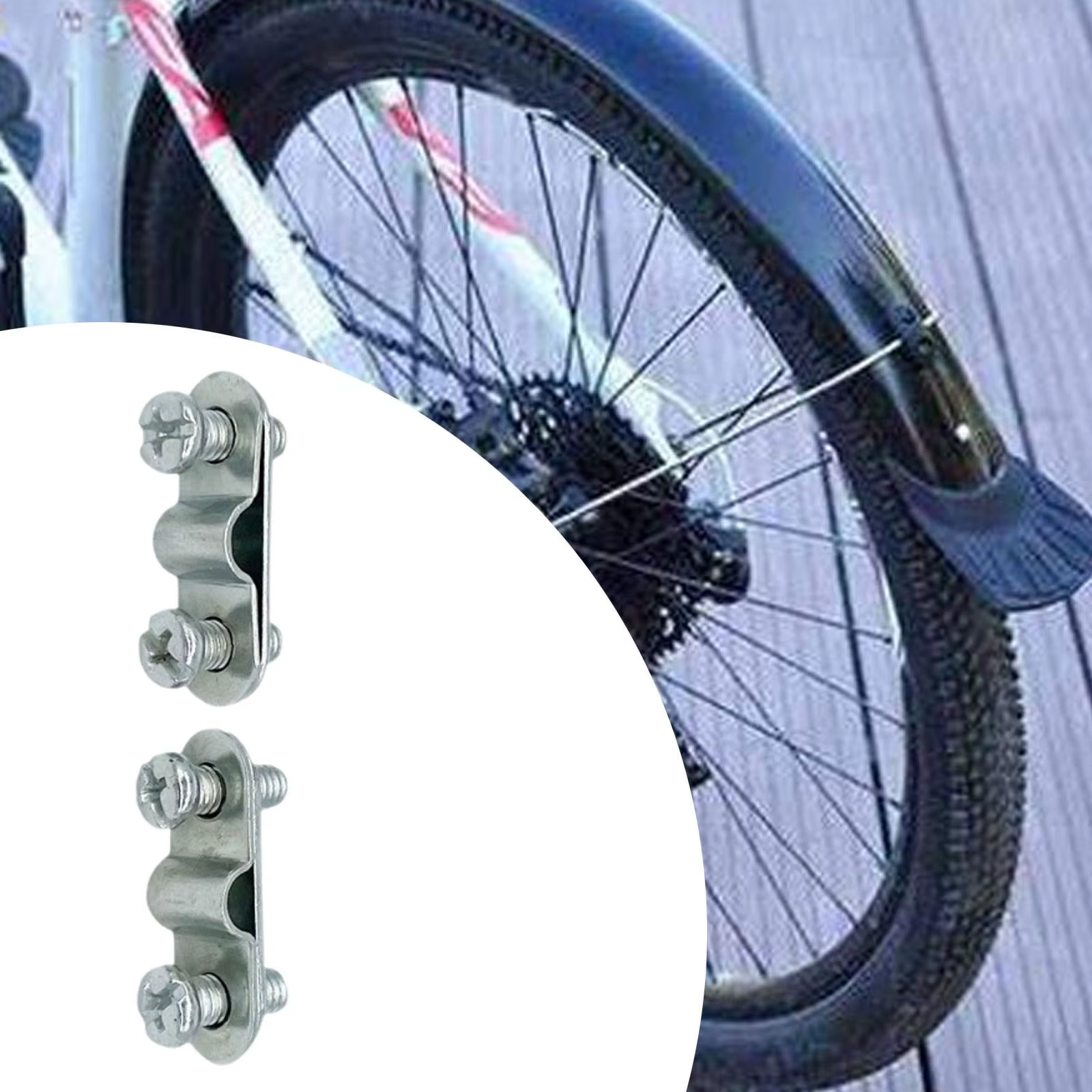 2 plaques de fixation pour garde-boue de vélo
