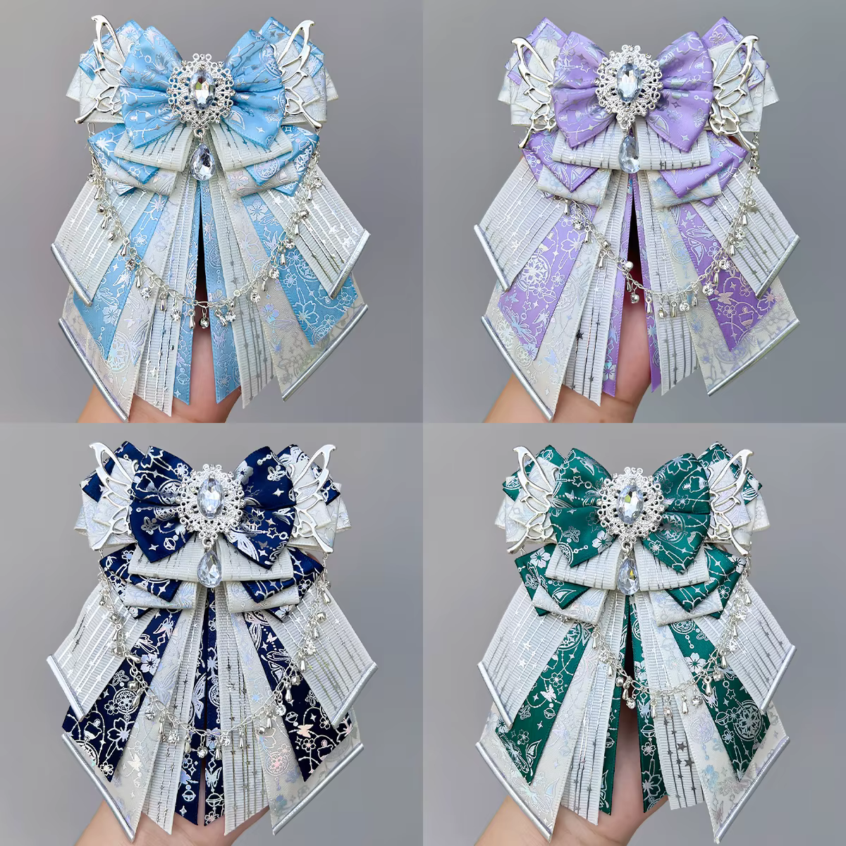 Accessoires de sac Ita de luxe, style Ins, faits main, avec nœud éventail, ruban pour bâton lumineux, longues guirlandes et nœuds, pour articles Lolita et breloques de sac