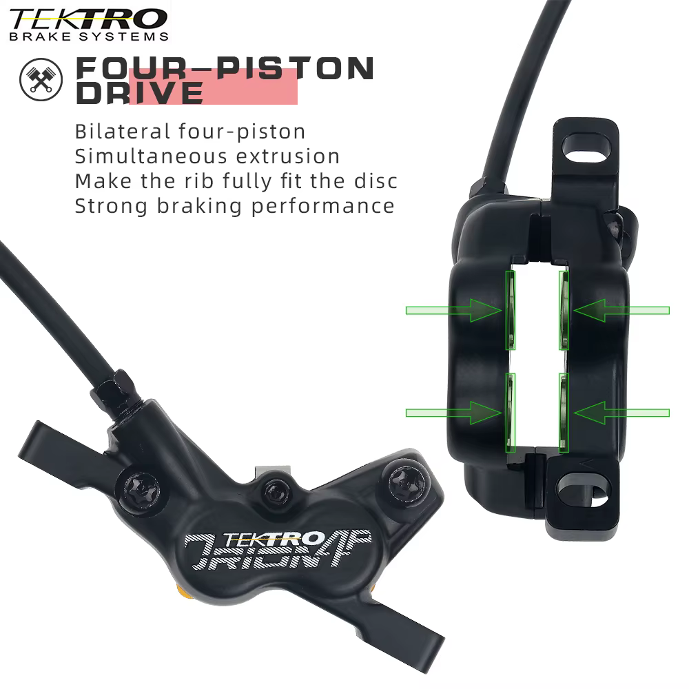 Tektro HD-M745 VTT frein à disque hydraulique 4 pistons câble interne quatre