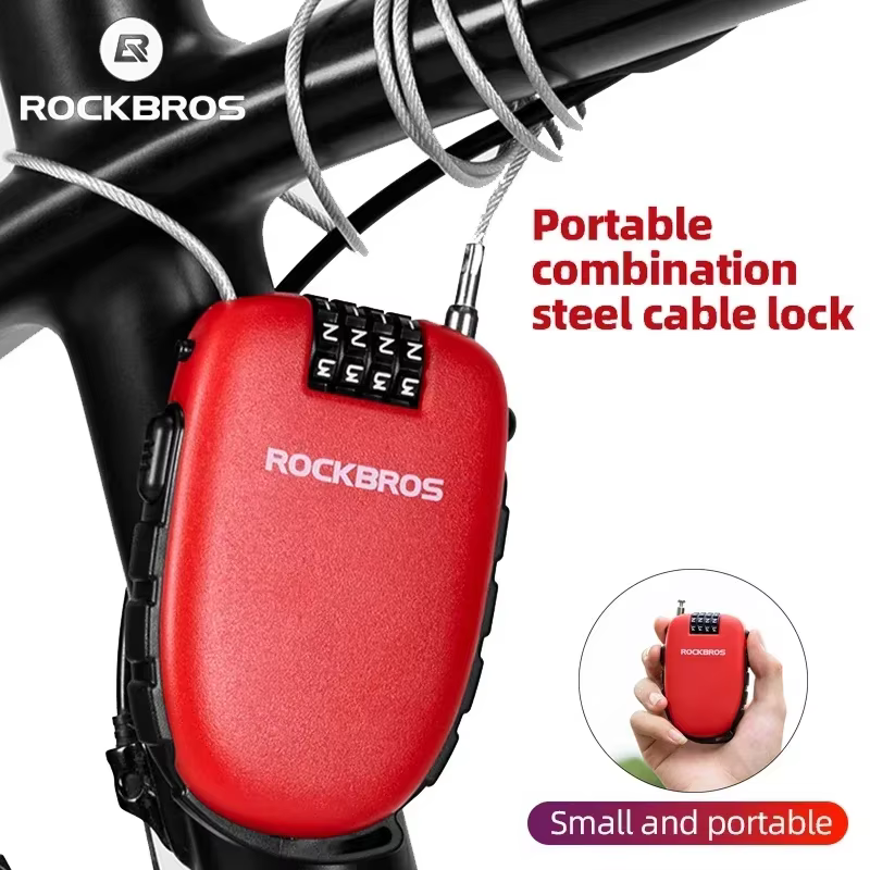 ROCKBROS Portable mot de passe vélo serrure moto casque fil