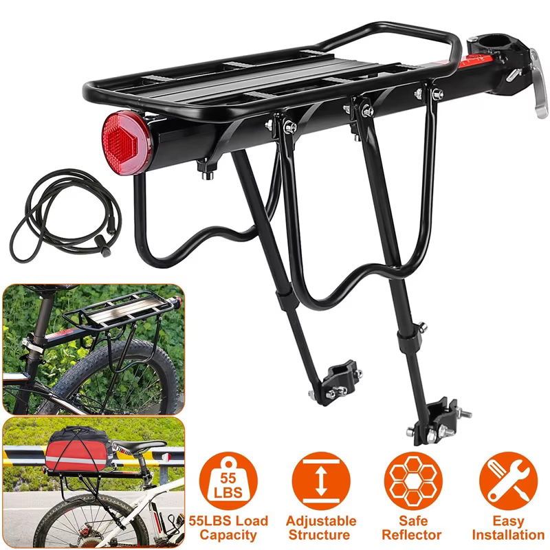 Porte-bagages arrière pour vélo en alliage d'aluminium
