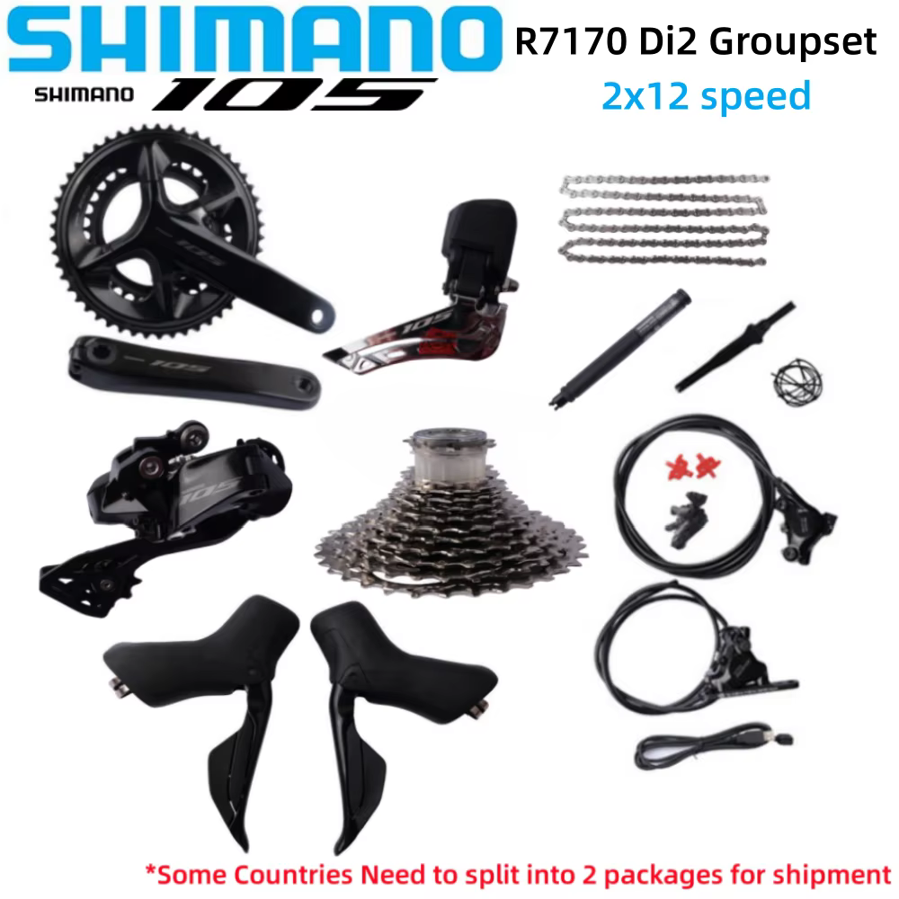 Groupe de transmission pour vélo de route Shimano 105 Di2 R7170 2x12S