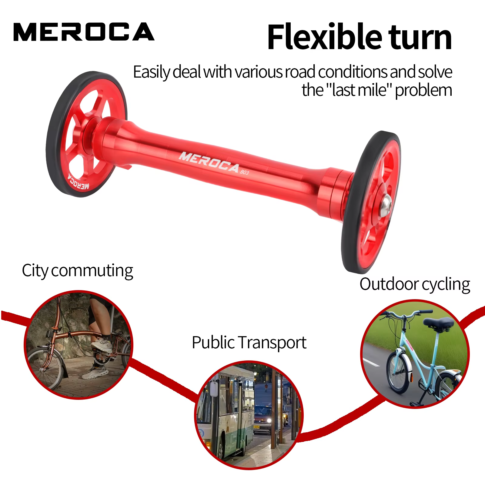 MEROCA – tige d'extension de roue facile pour vélo pliant