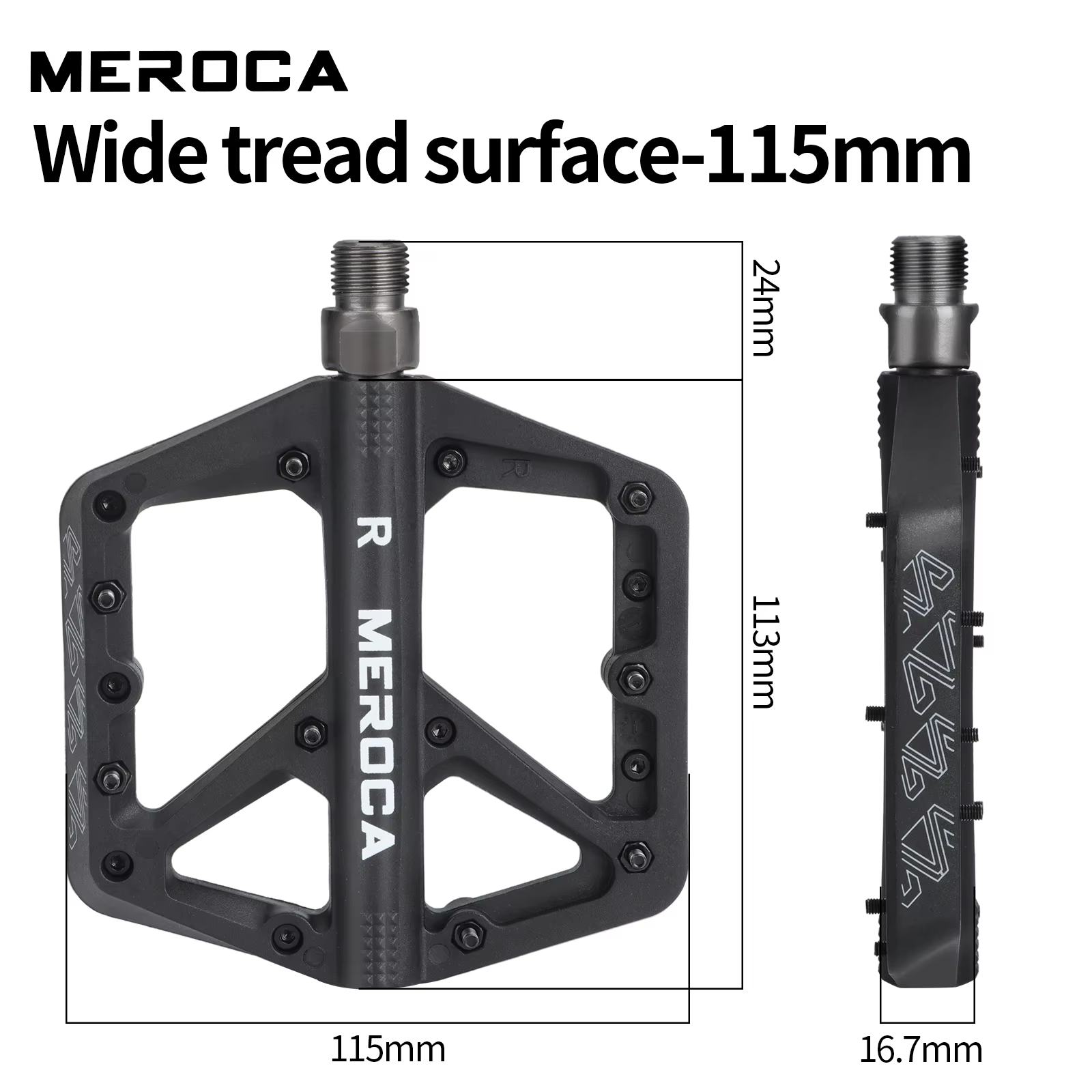 MEROCA C569 pédale de vélo large plate-forme antidérapante roulement en Fiber de Nylon conception Durable