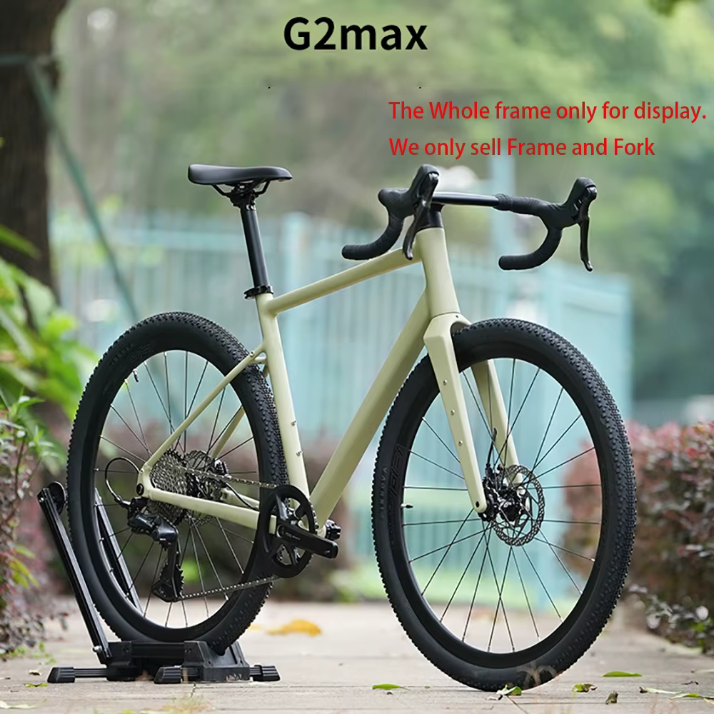 Cadre de vélo de route en aluminium GRAVEL-G2 MAX 700C sans logo 2026 avec fourche en fibre de carbone et dérailleur