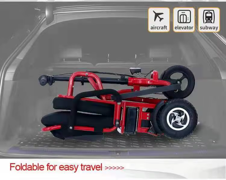 Tricycle électrique pliant de loisirs de scooter de cyclomoteur à trois roues de la basse vitesse faite sur commande 15km/h