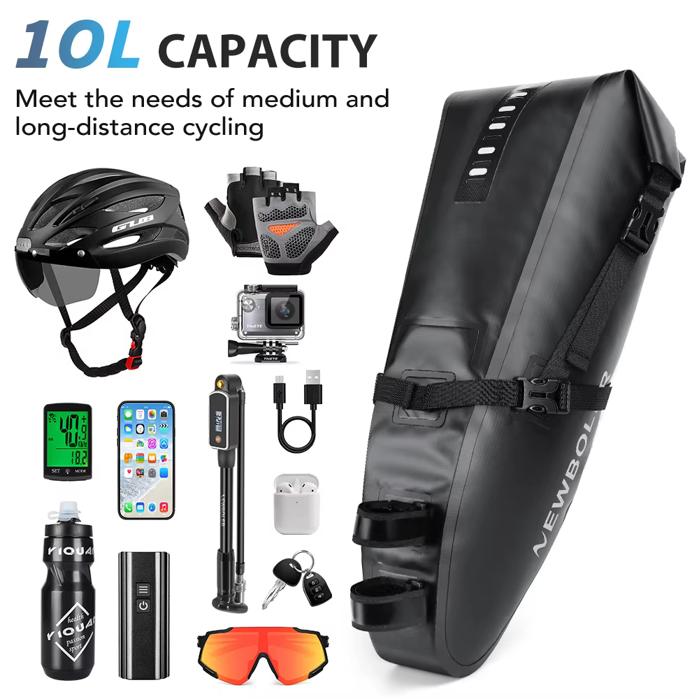 NEWBOLER sac de vélo étanche 13L grande capacité sac de selle