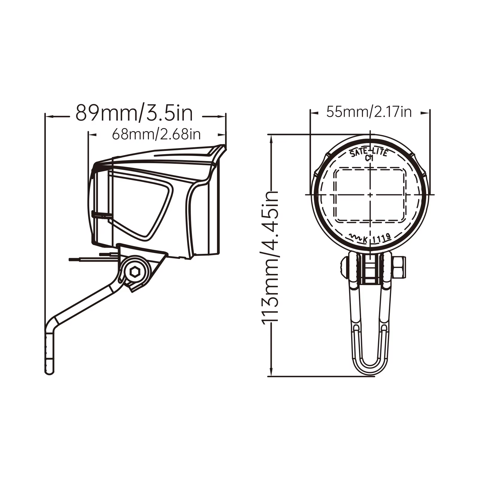 Lumière de vélo électrique 40 LUX 6-48V