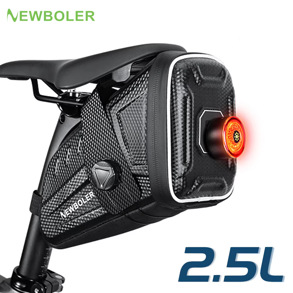 NEWBOLER sac de selle de vélo Mini Portable EVA outil sac de rangement réfléchissant sac de siège arrière Splash étanche