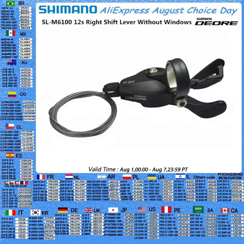 SHIMANO SL M6100 M7100 M8100 M5100 DEORE SLX XT gauche 2s droite 12s levier de vitesse 1 pièces vtt vélo