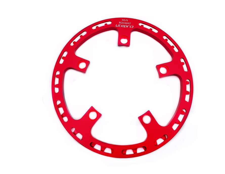 Litepro-Pignon Rond en Alliage d'Aluminium pour Vélo de Route, Pignon 38T/41T avec Protecteur, 7075/T6, BCD110