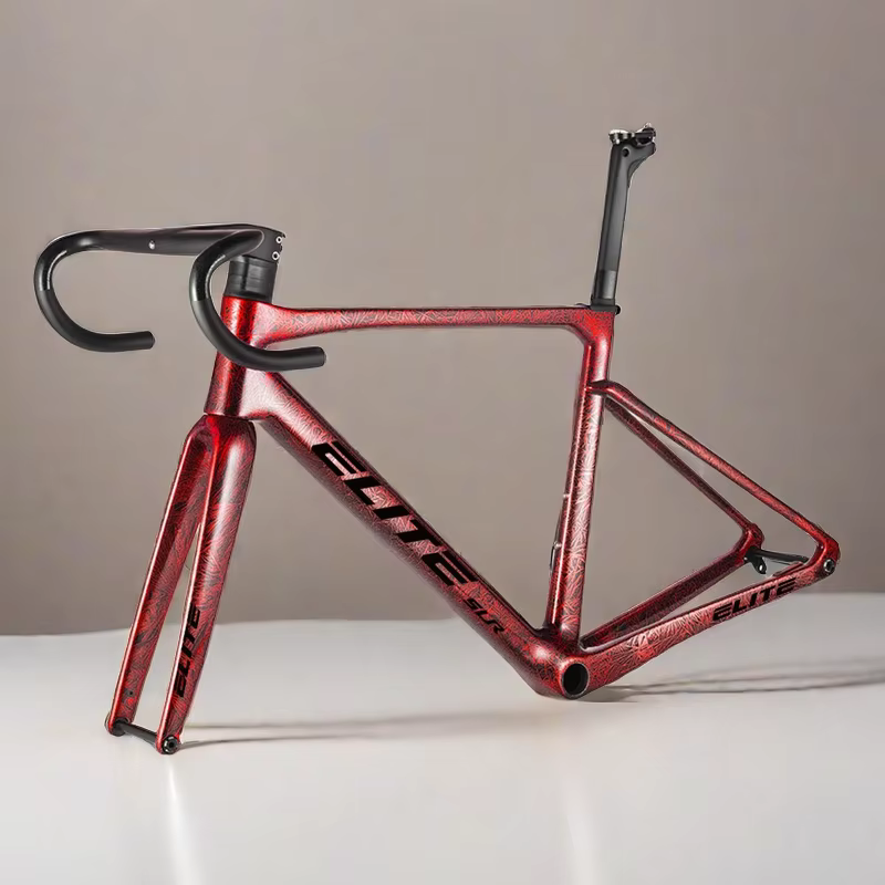 ELITE cadre de vélo de route carbone 47/49/51/54/56cm T47 frein à disque Ultra léger tige de selle pièces de cyclisme