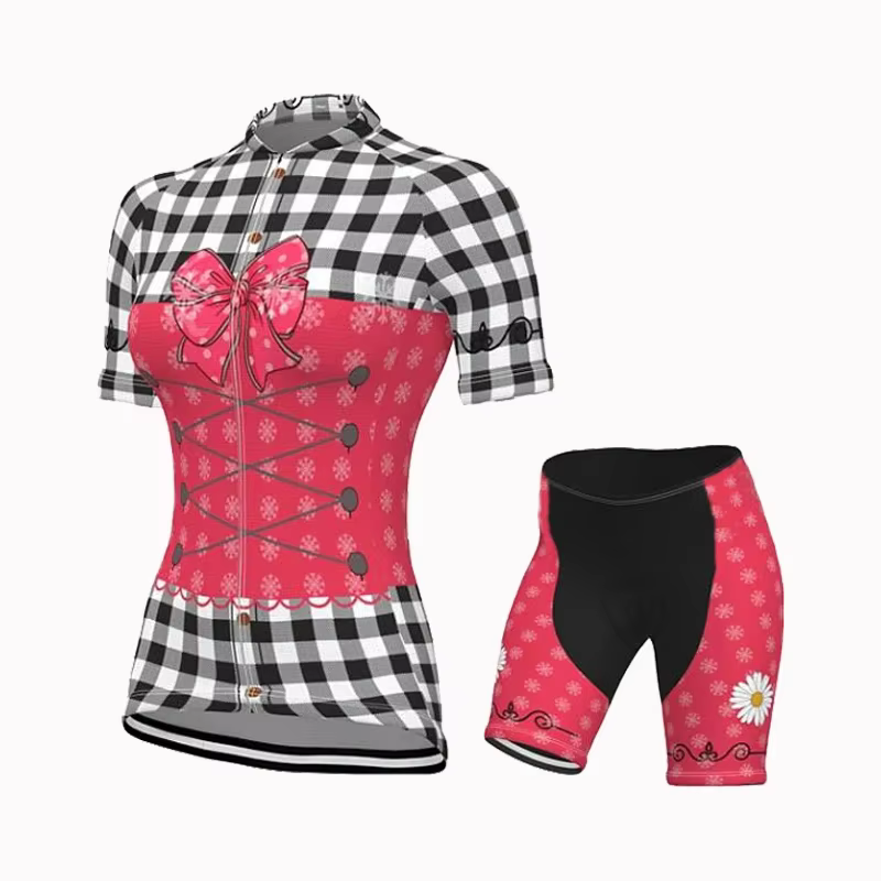 Ensemble gilet de cyclisme rose pour femmes