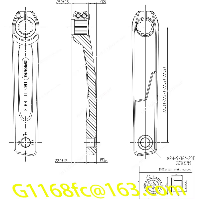 Manivelles Bafang M560 M600 M510 moteur de vélo électrique