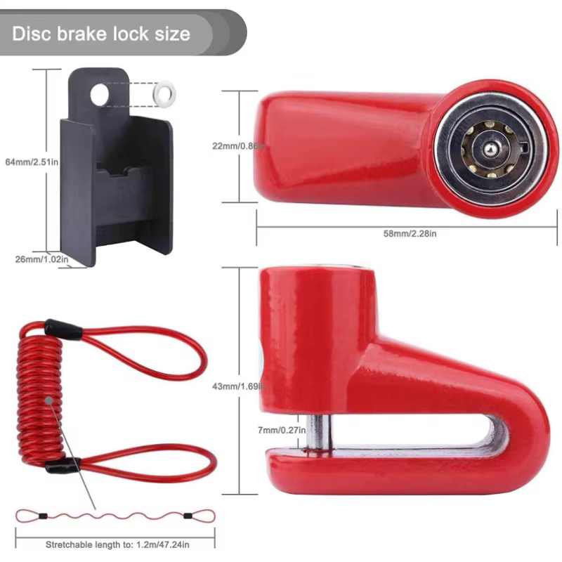 Verrou de frein à disque antivol avec fil d'acier pour Scooter électrique Xiaomi Mijia M365 /Pro 1S Pro2 Mi3