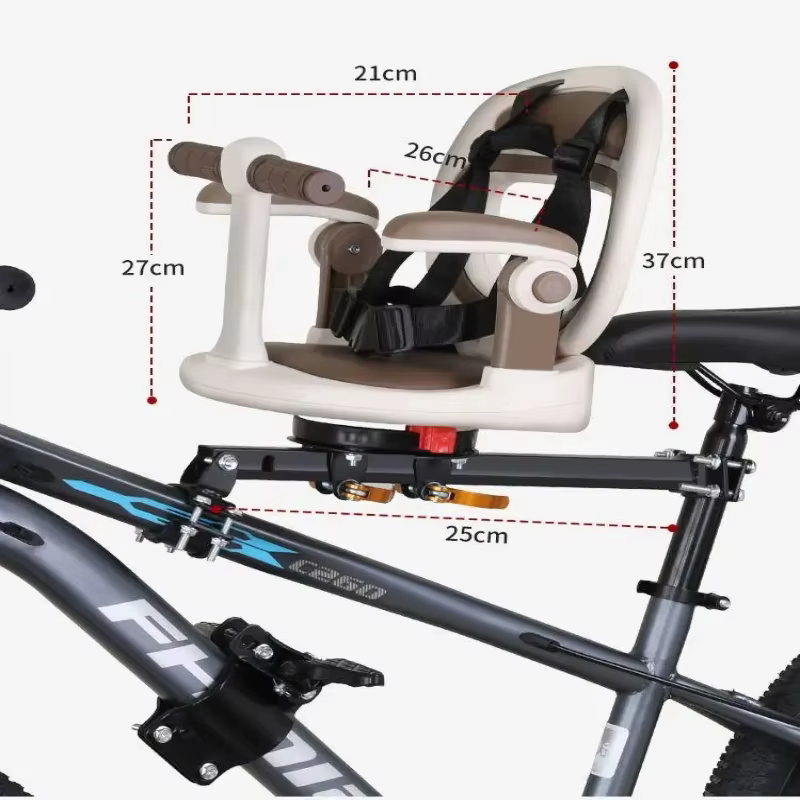 Siège de vélo pour enfant rotatif et pliable à fixation avant