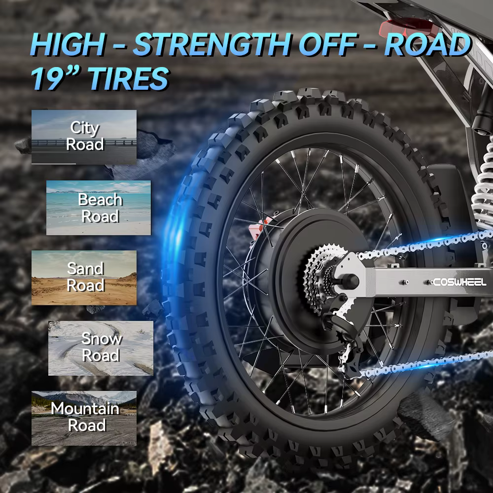 COSWHEEL R19 Readygo Moto électrique tout-terrain haute puissance 6000W Vélo