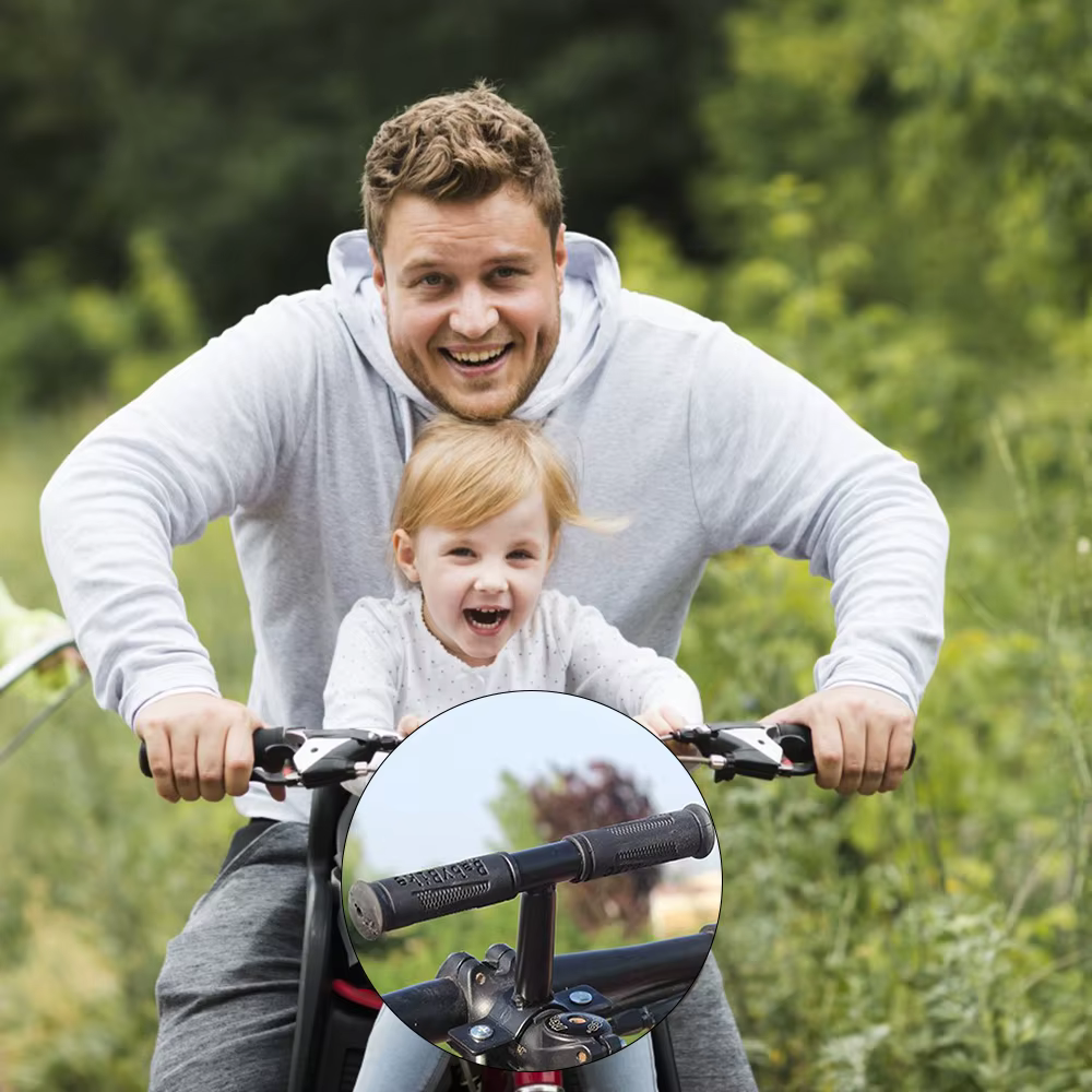 Sièges de vélo montés à l'avant avec guidon et pédales pour enfants