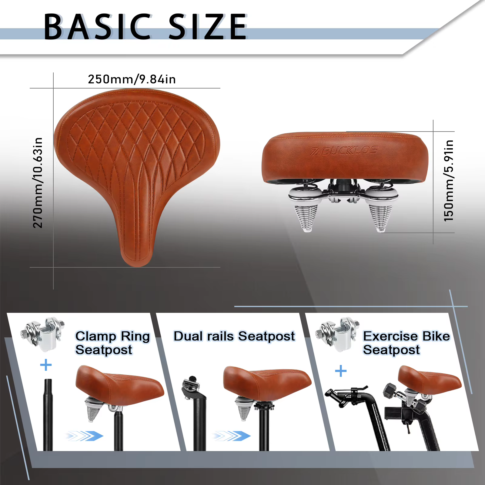 BUCKLOS selle de vélo surdimensionnée ergonomique élargir épaissir