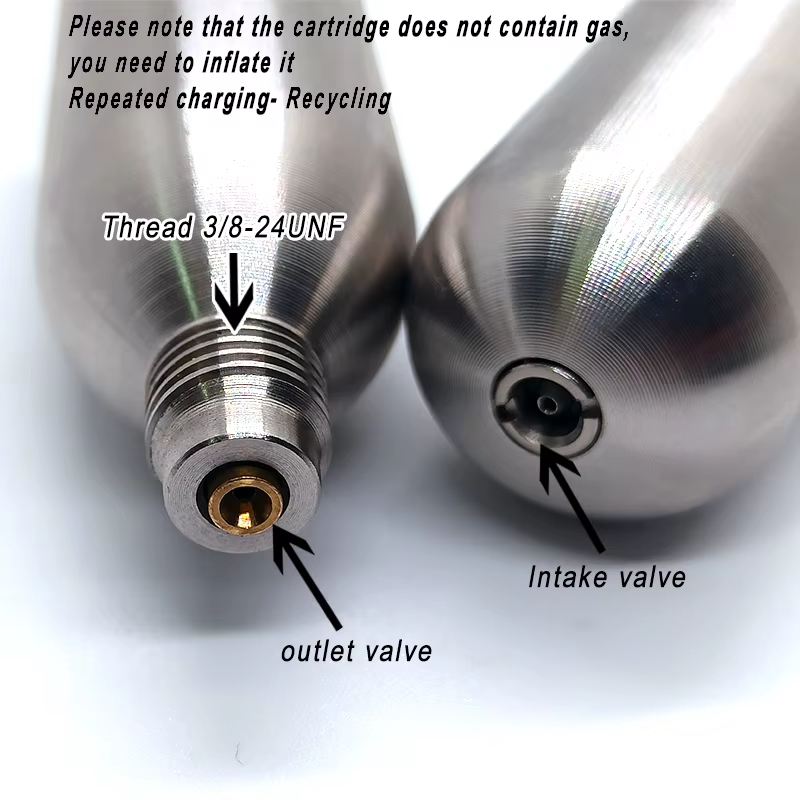 Cylindre de co2 Rechargeable 12g 16g cartouches de CO2 recharge gonfleur de CO2 pour pneus de vélo équipement de brassage avec filetage non fil