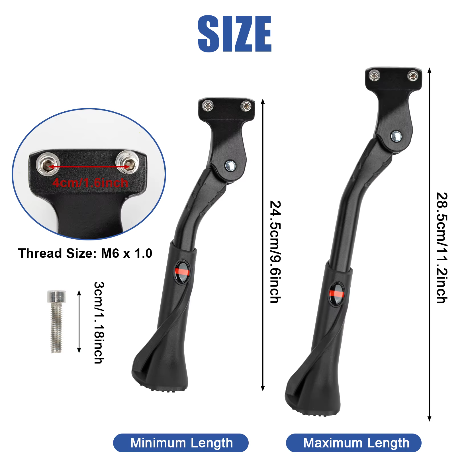 Béquille réglable antidérapante pour vélos électriques Ridstar Q20 Pro Lite H20 H26 Pro X1S/X1