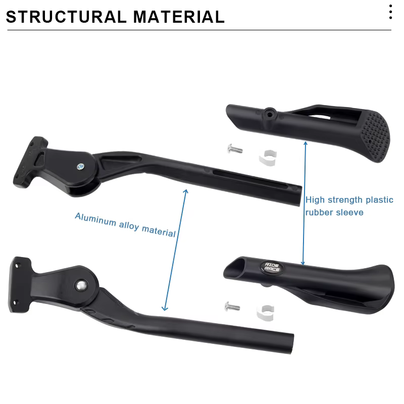 RIDERACE Béquille latérale réglable en aluminium pour VTT et vélo de route