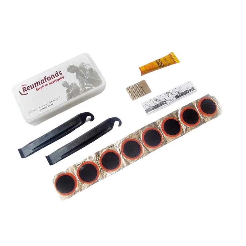 Kit de réparation de pneus de vélo avec patchs en caoutchouc