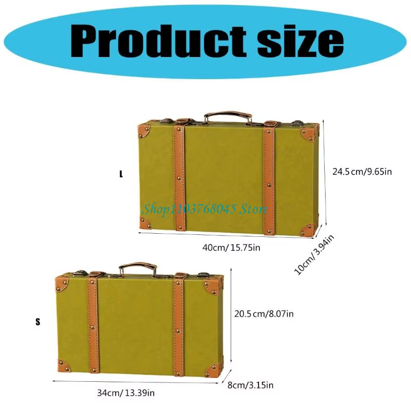 R53F Retro Decro Decorative Leather Boîte pour les organisateurs décoration fournitures d'artisanat pour maison