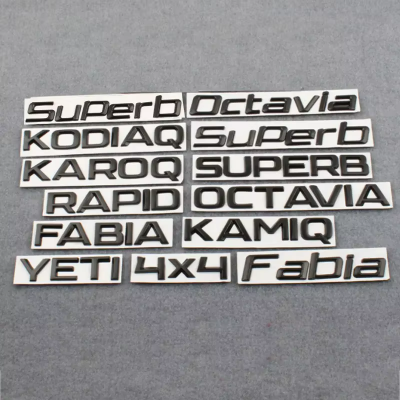 Autocollants de voiture avec logo Skoda pour les modèles 4X4 FABIA KAMIQ KAROQ KODIAQ OCTAVIA RAPID SUPERB YETI, accessoires de modification du coffre pour la série Skoda