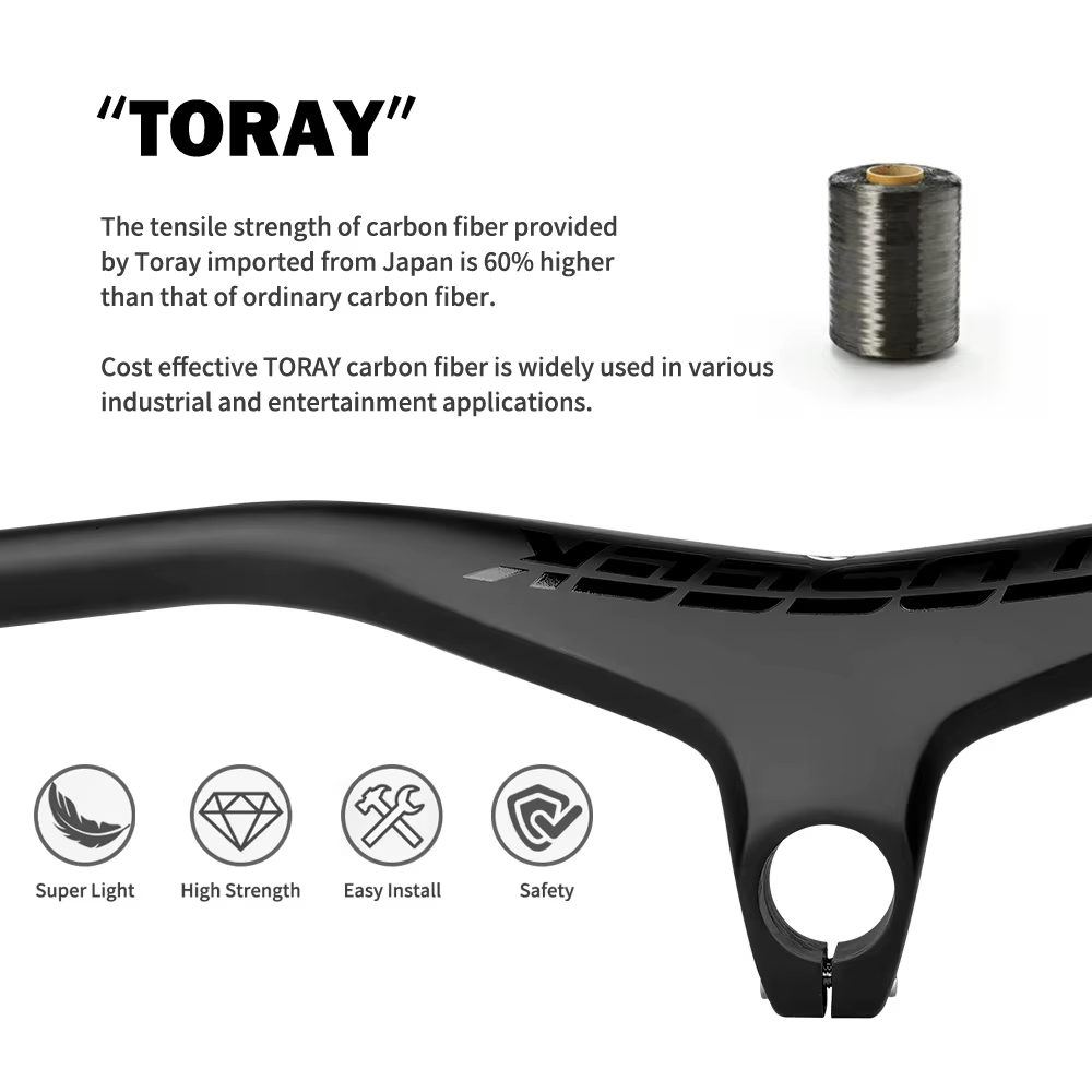Guidon de vélo TOSEEK TM100 en carbone T800