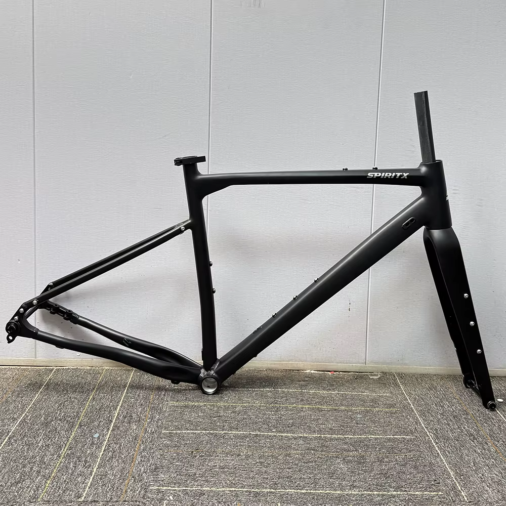 Cadre de vélo de route à axe traversant avec couleur de fourche avant en Fiber de carbone peut être personnalisé