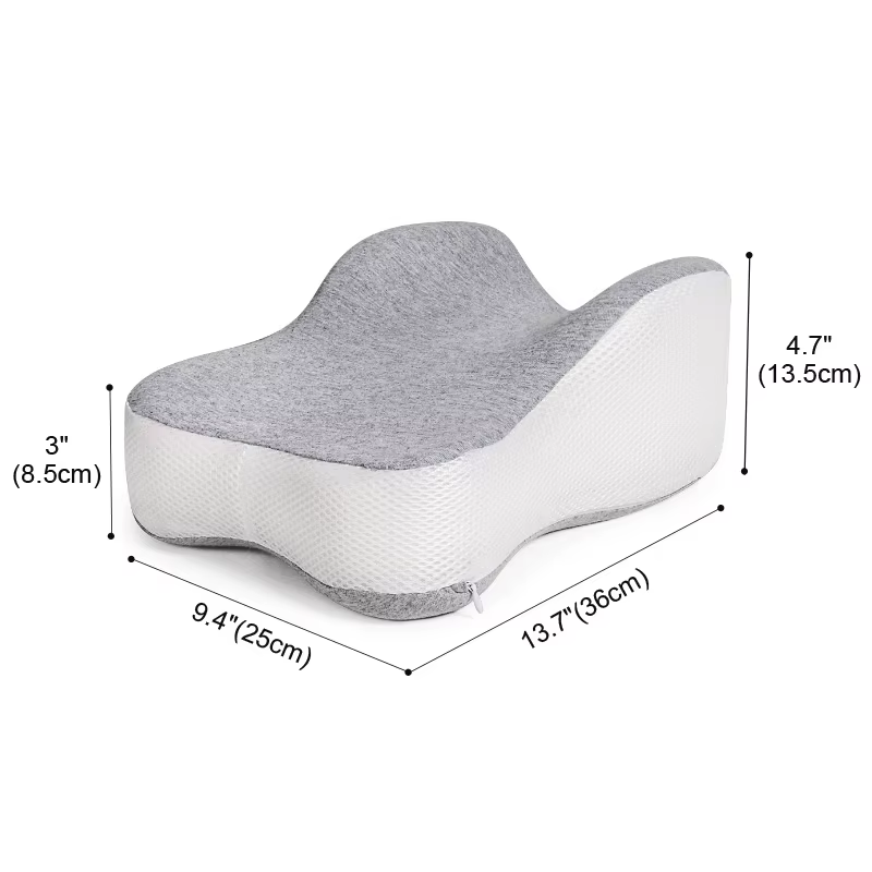 Oreiller long de 14 pouces pour dormir sur le côté, soutien complet des cuisses et des genoux pour une séparation des genoux requise, oreiller pour les jambes, grand, gris