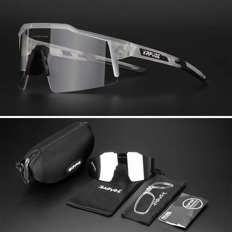 2 lentilles lunettes de cyclisme photochromiques hommes femmes Sport course