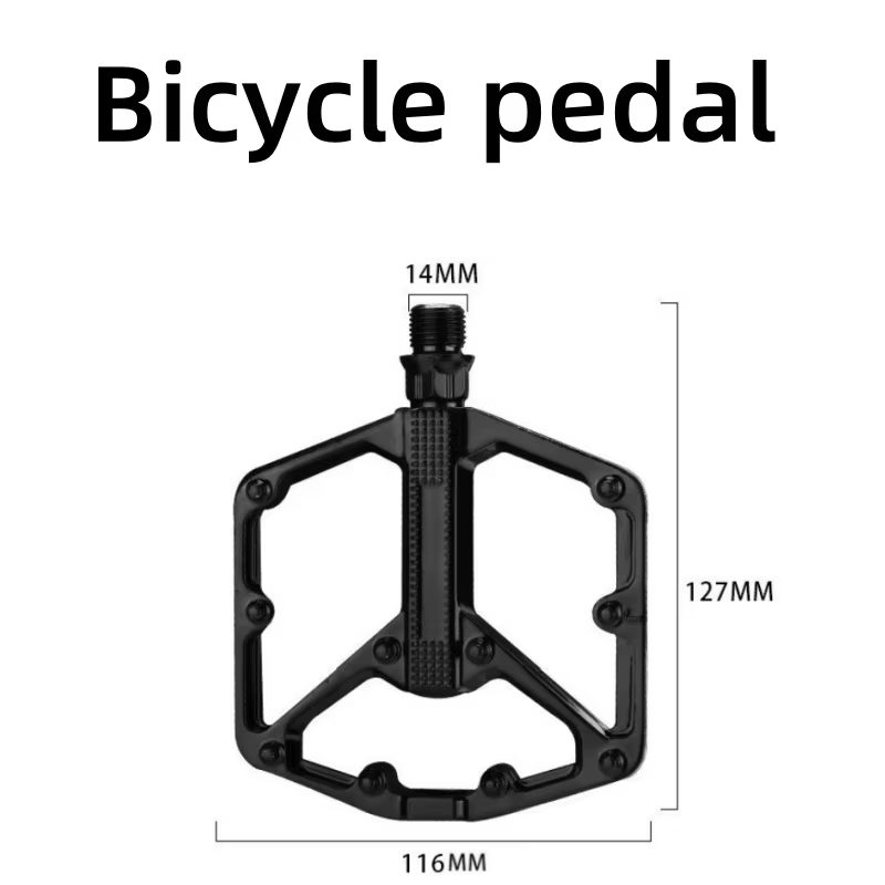 Chemin de pédale de vélo Ultra léger antidérapant en alliage d'aluminium noir adapté aux vélos de montagne BMX