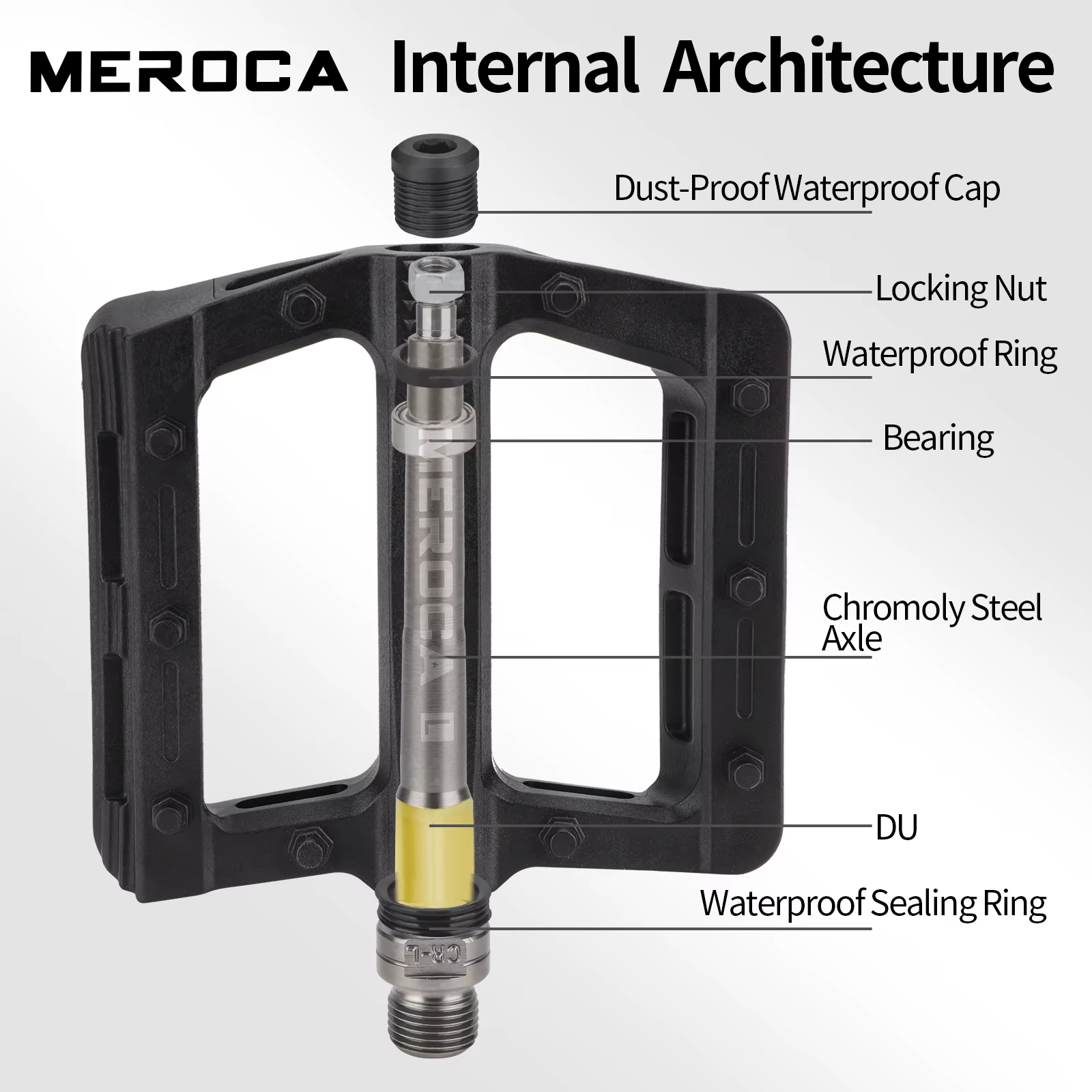 MEROCA pédale de vélo en Fiber de Nylon pédales de VTT antidérapantes élargies