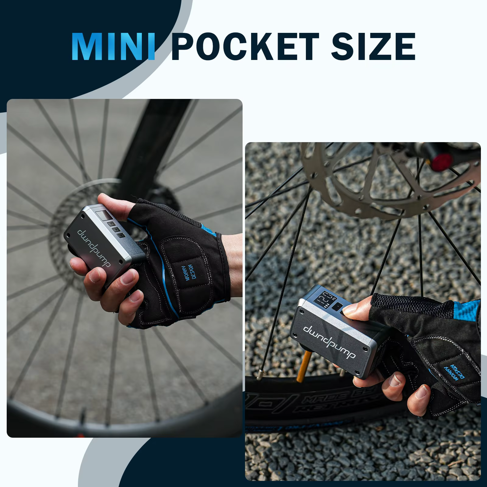 Dwndpump DP5 PRO Mini pompe à vélo électrique 120PSI Max avec batterie Rechargeable 420mAh affichage LED gonfleur de