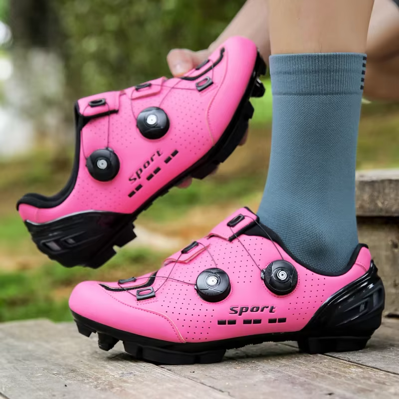 Nouvelles chaussures de cyclisme vtt femmes rose haute qualité antidérapant autobloquant
